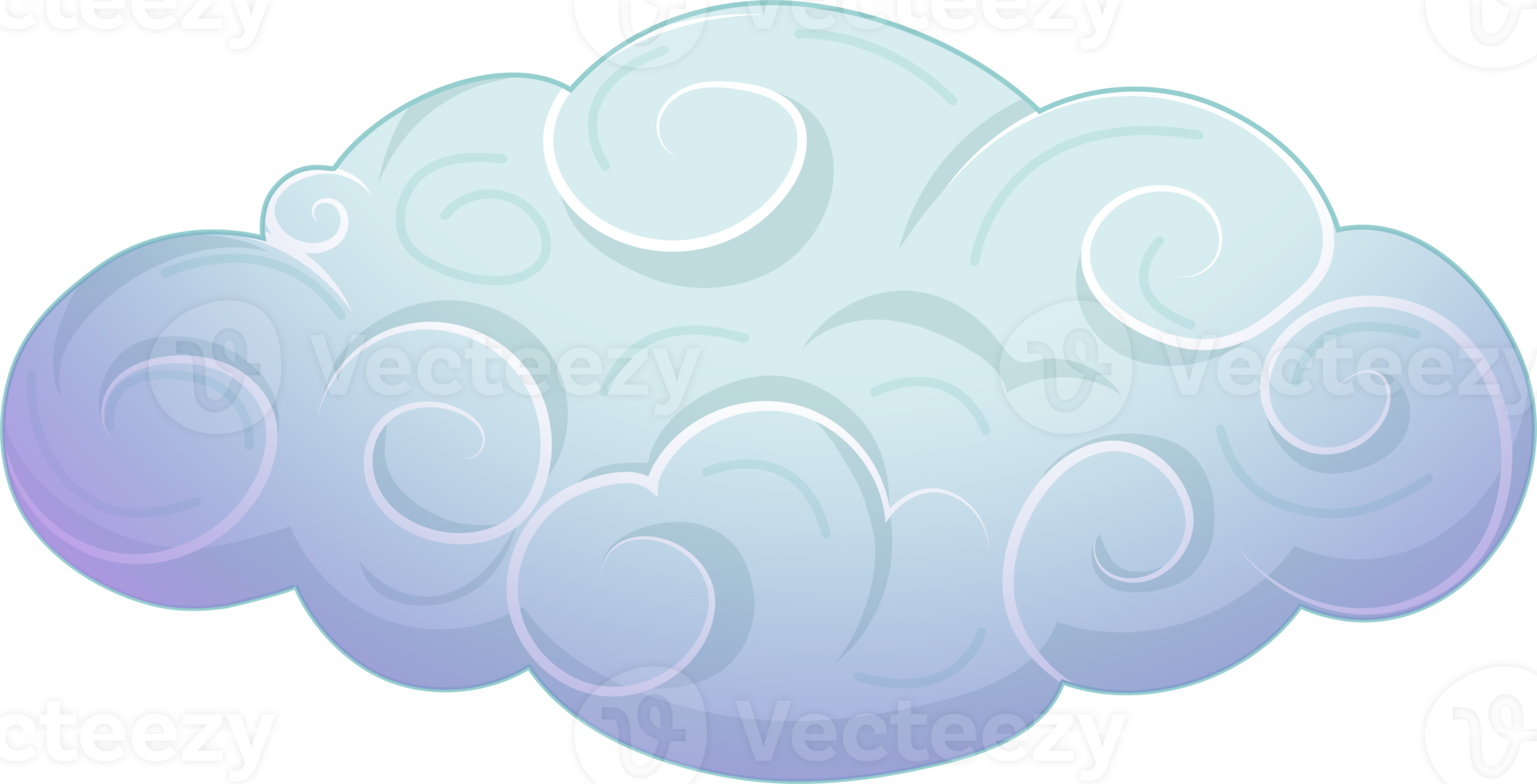 Pastel Cloud Cartoon Character Design png