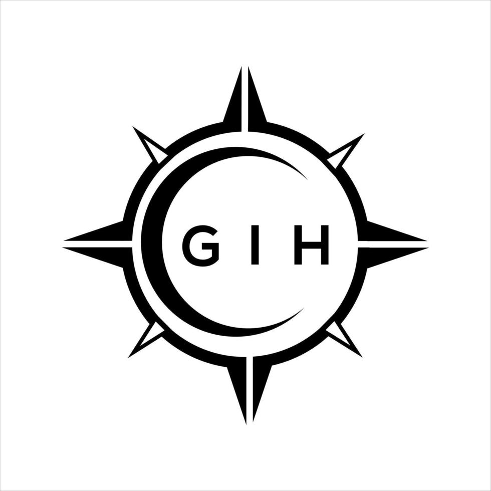 gih resumen tecnología circulo ajuste logo diseño en blanco antecedentes. gih creativo iniciales letra logo. vector