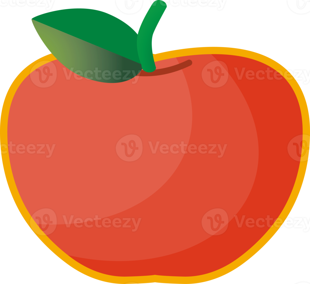 Red Apple Cartoon Design png