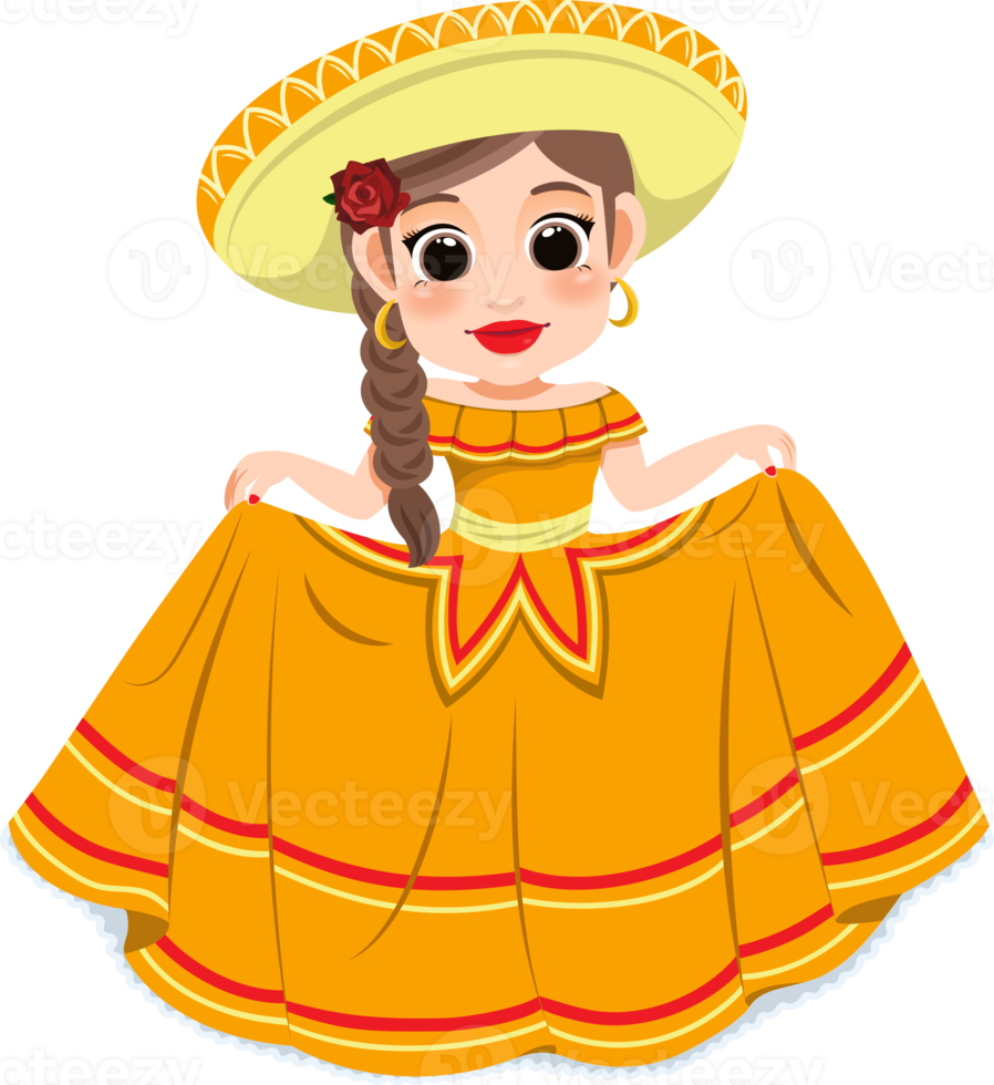 Cinco de Mayo - May 5, federal holiday in Mexico. Cinco de Mayo banner and poster design with mariachi dancers cartoon character png