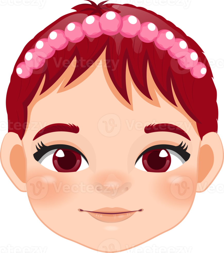 Cute Baby Girl Face Collection Cartoon Character png