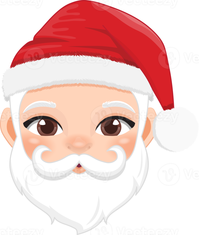 jul tecken huvuden med söt santa claus tecknad serie tecken för design png