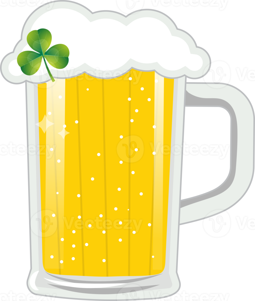 st. Patrick dag s met goud bier glas vlak icoon ontwerp png