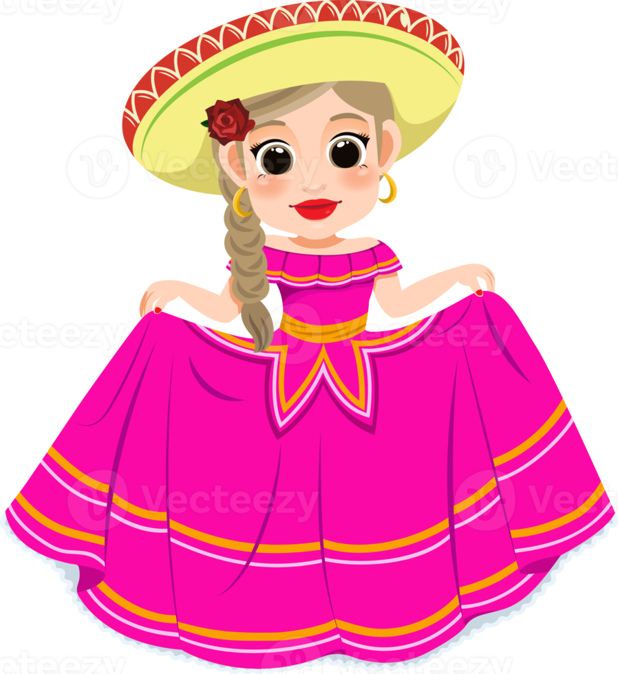 Cinco de Mayo - May 5, federal holiday in Mexico. Cinco de Mayo banner and poster design with mariachi dancers cartoon character png