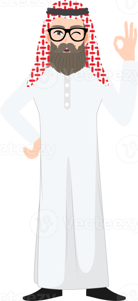saudi árabe empresario dibujos animados personaje png