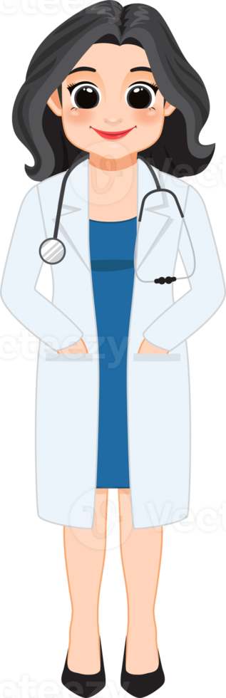 fêmea médico dentro uniforme clipart, profissional médico trabalhadores, sublimação desenhos, mascote png