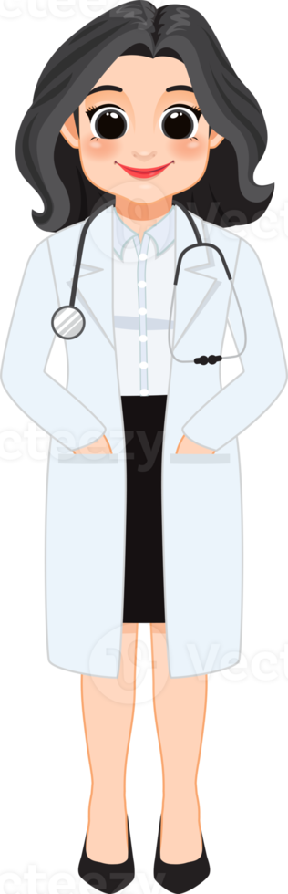 fêmea médico dentro uniforme clipart, profissional médico trabalhadores, sublimação desenhos, mascote png