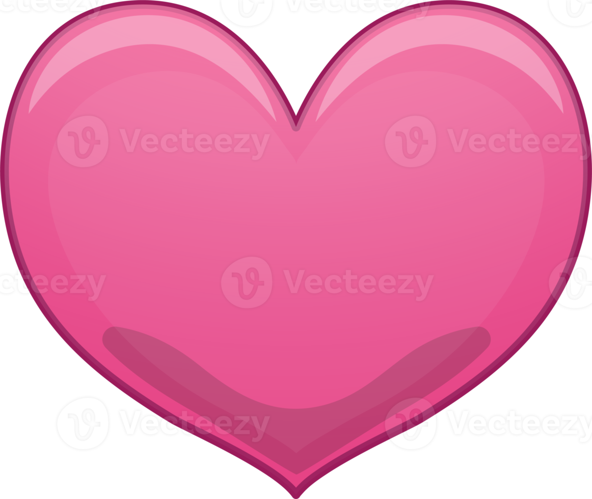 Pink heart cartoon character design png