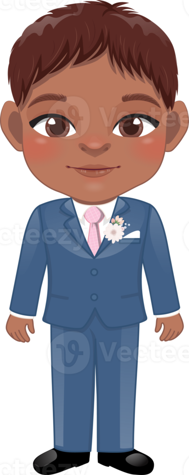 Cute American African Groom or Marriage Flat Icon Design png