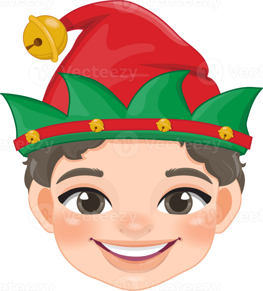 Natale personaggi teste con carino elfo cartone animato personaggi per design png