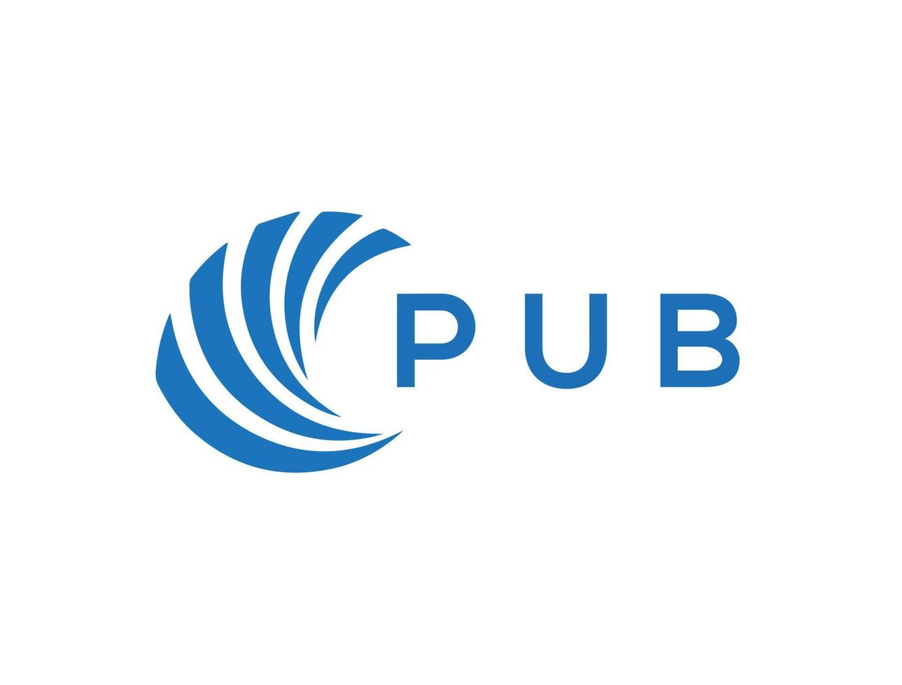 PUB letter logo design on white background. PUB creative circle letter logo concept. PUB letter design. vector