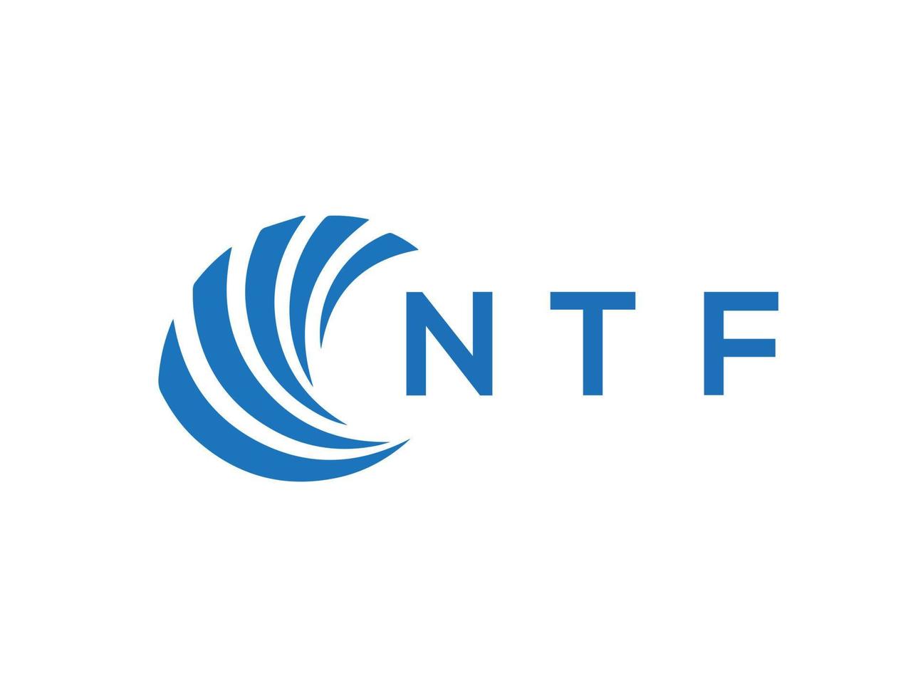 NTF letter logo design on white background. NTF c vector