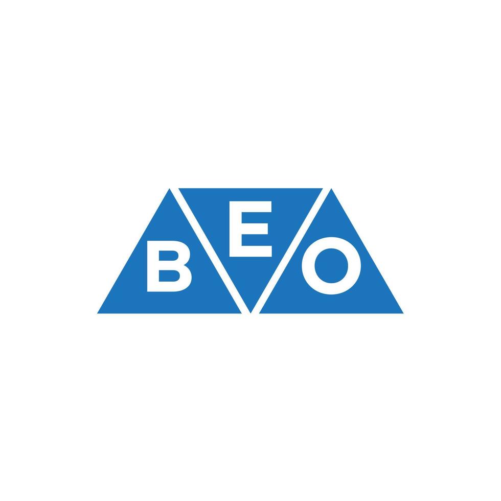 EBO triangle shape logo design on white background. EBO creative initials letter logo concept. vector