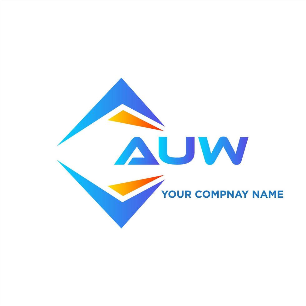 AUW abstract technology logo design on white background. AUW creative initials letter logo concept. vector