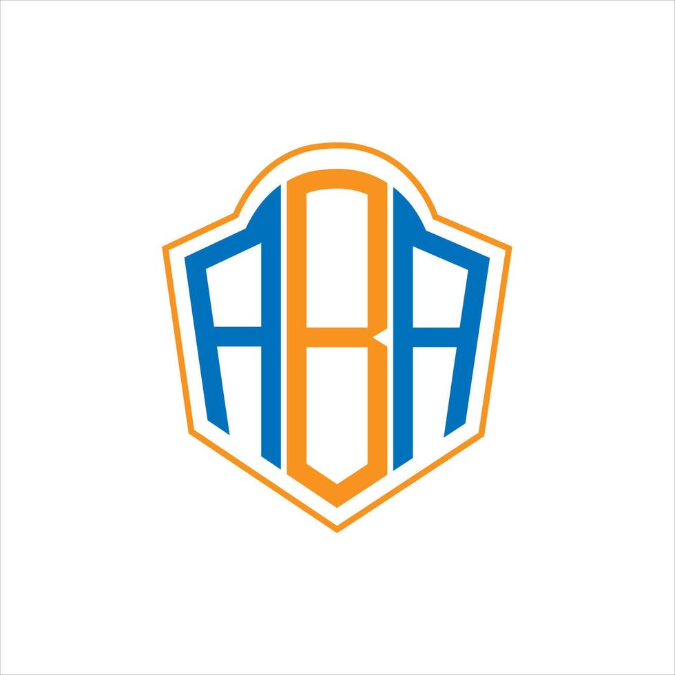 ABA abstract monogram shield logo design on white background. ABA creative initials letter logo. vector