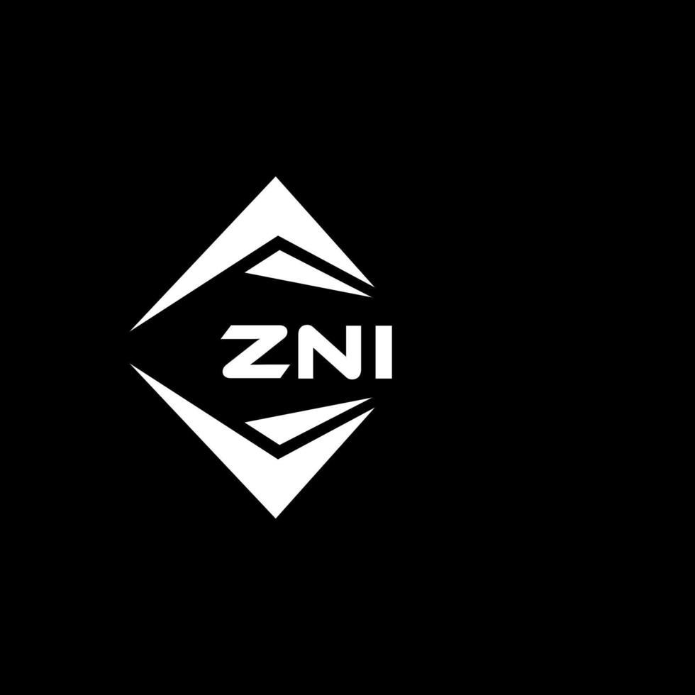 ZNI abstract technology logo design on Black background. ZNI creative initials letter logo concept. vector