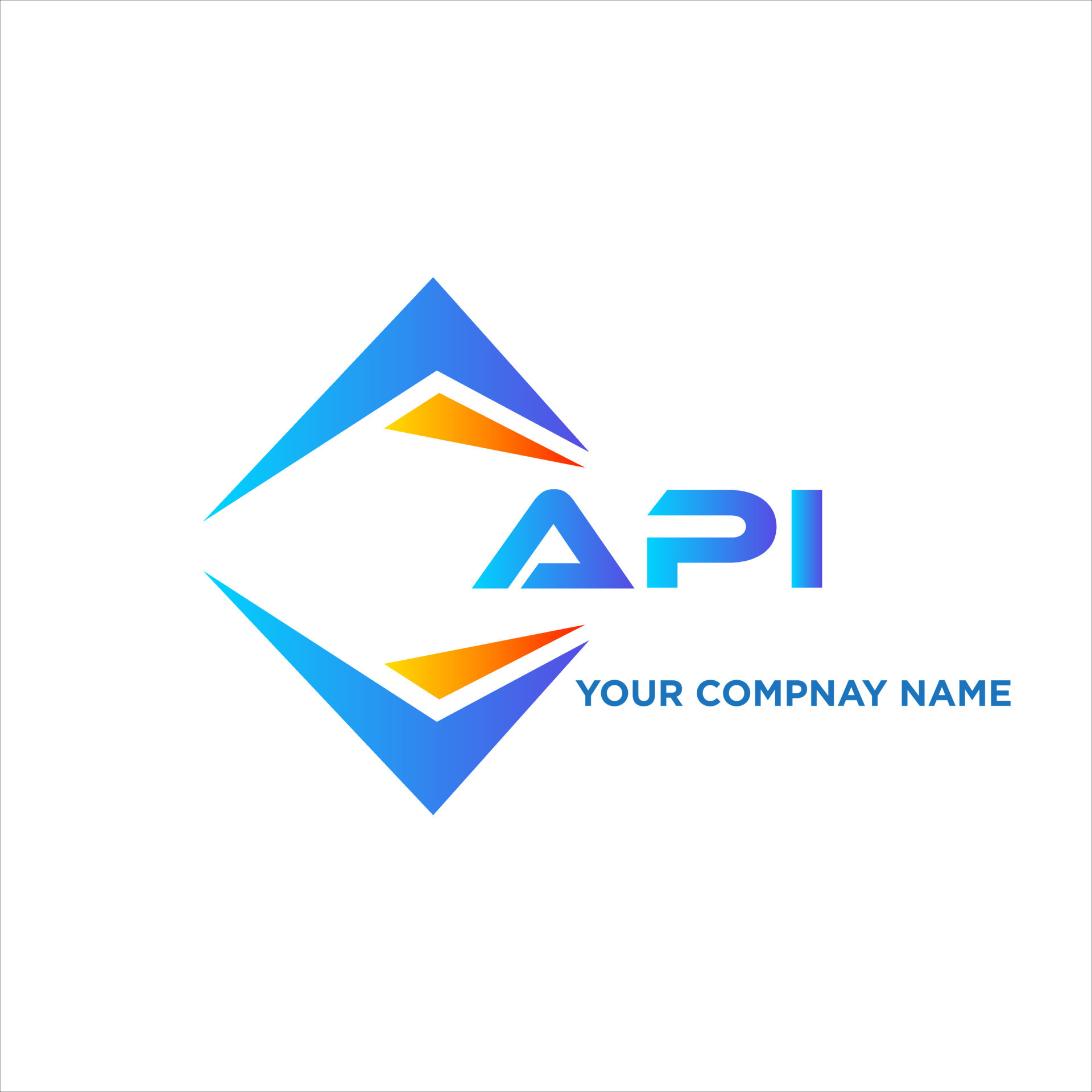 API abstract technology logo design on white background. API creative ...