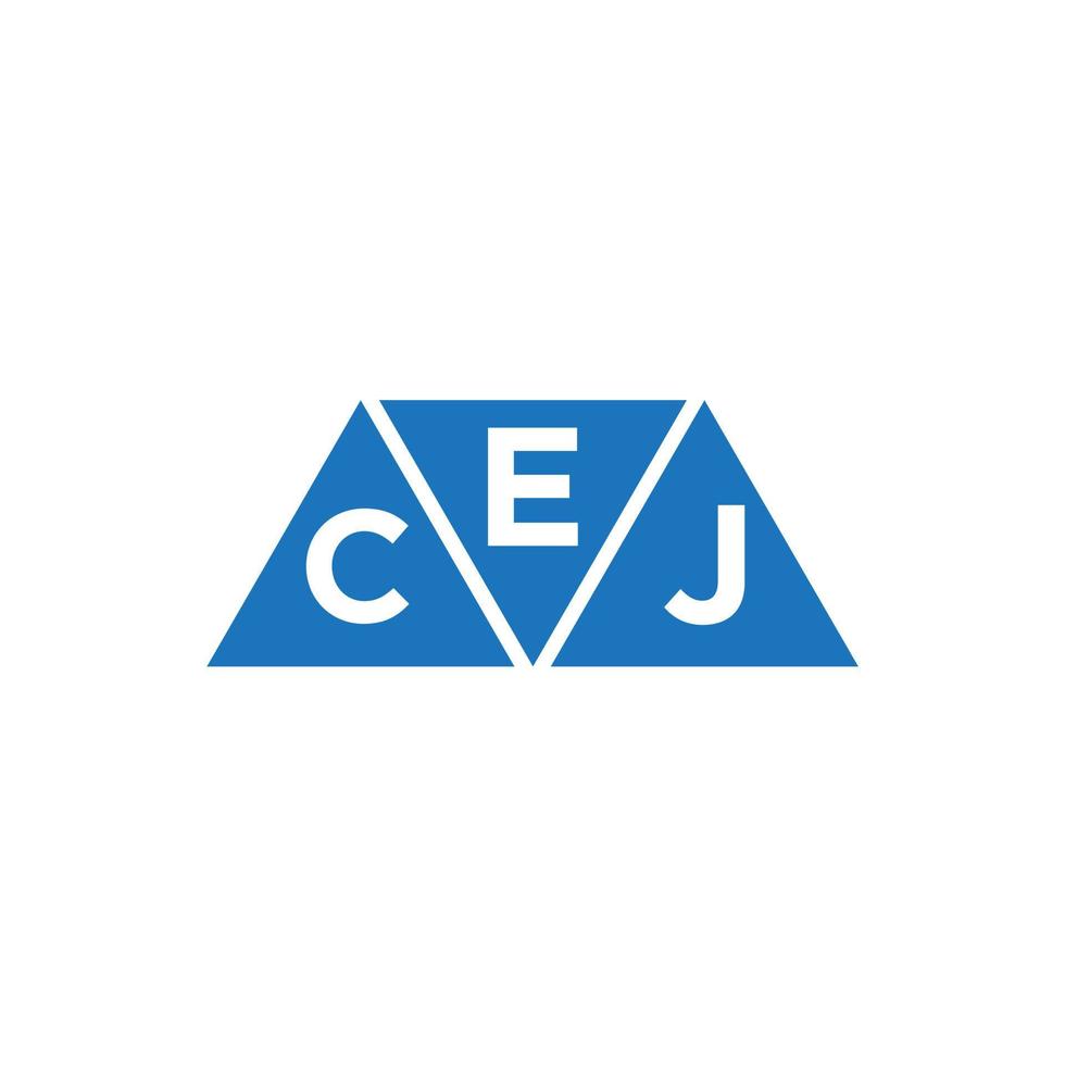 ECJ triangle shape logo design on white background. ECJ creative initials letter logo concept. vector