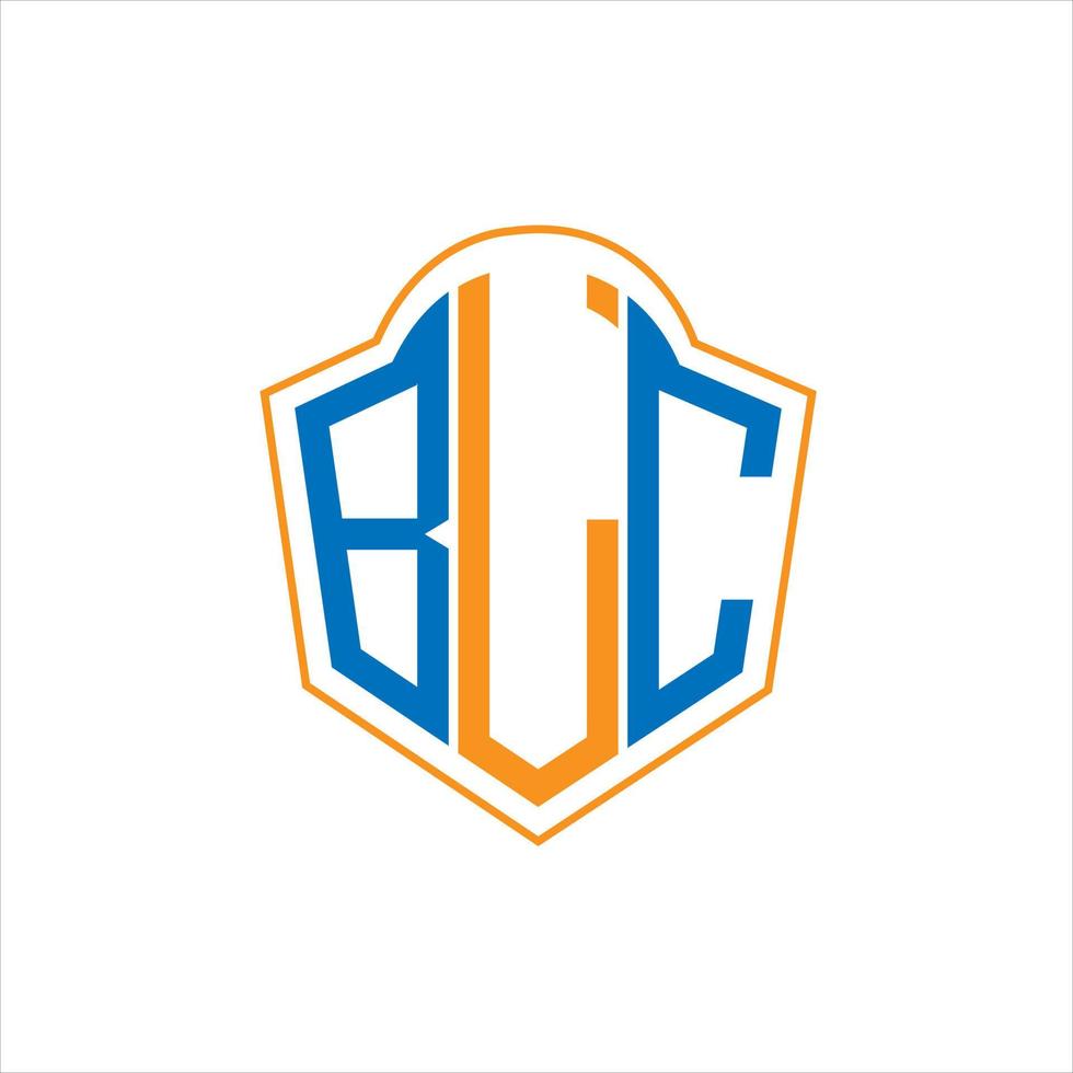 BLC abstract monogram shield logo design on white background. BLC creative initials letter logo. vector