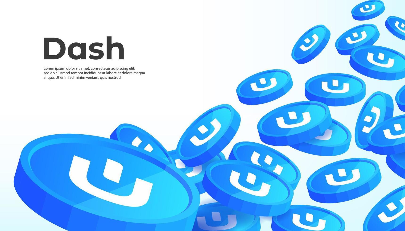 DASH cryptocurrency concept banner background. vector