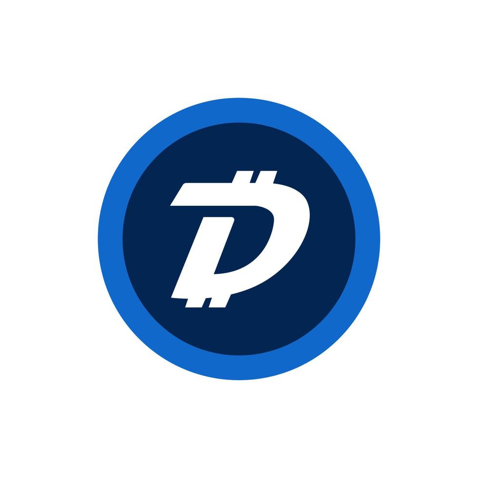 DigiByte DGB coin icon isolated on white background. vector