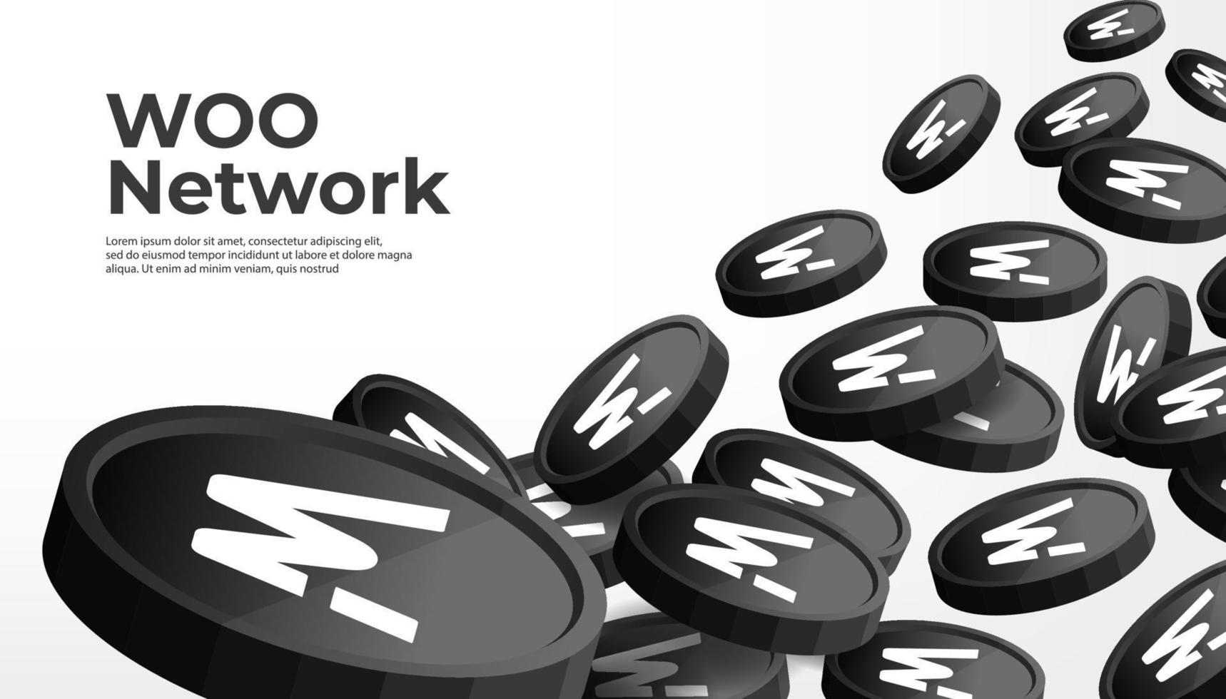 WOO Network cryptocurrency concept banner background. vector