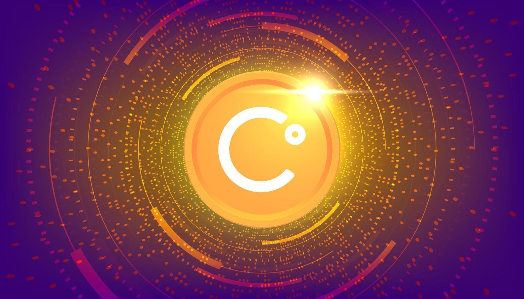 Celsius CEL coin cryptocurrency concept banner background. vector