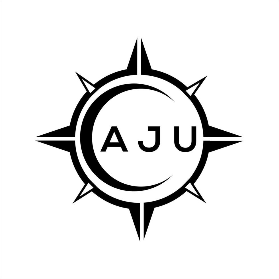 AJU abstract monogram shield logo design on white background. AJU creative initials letter logo. vector