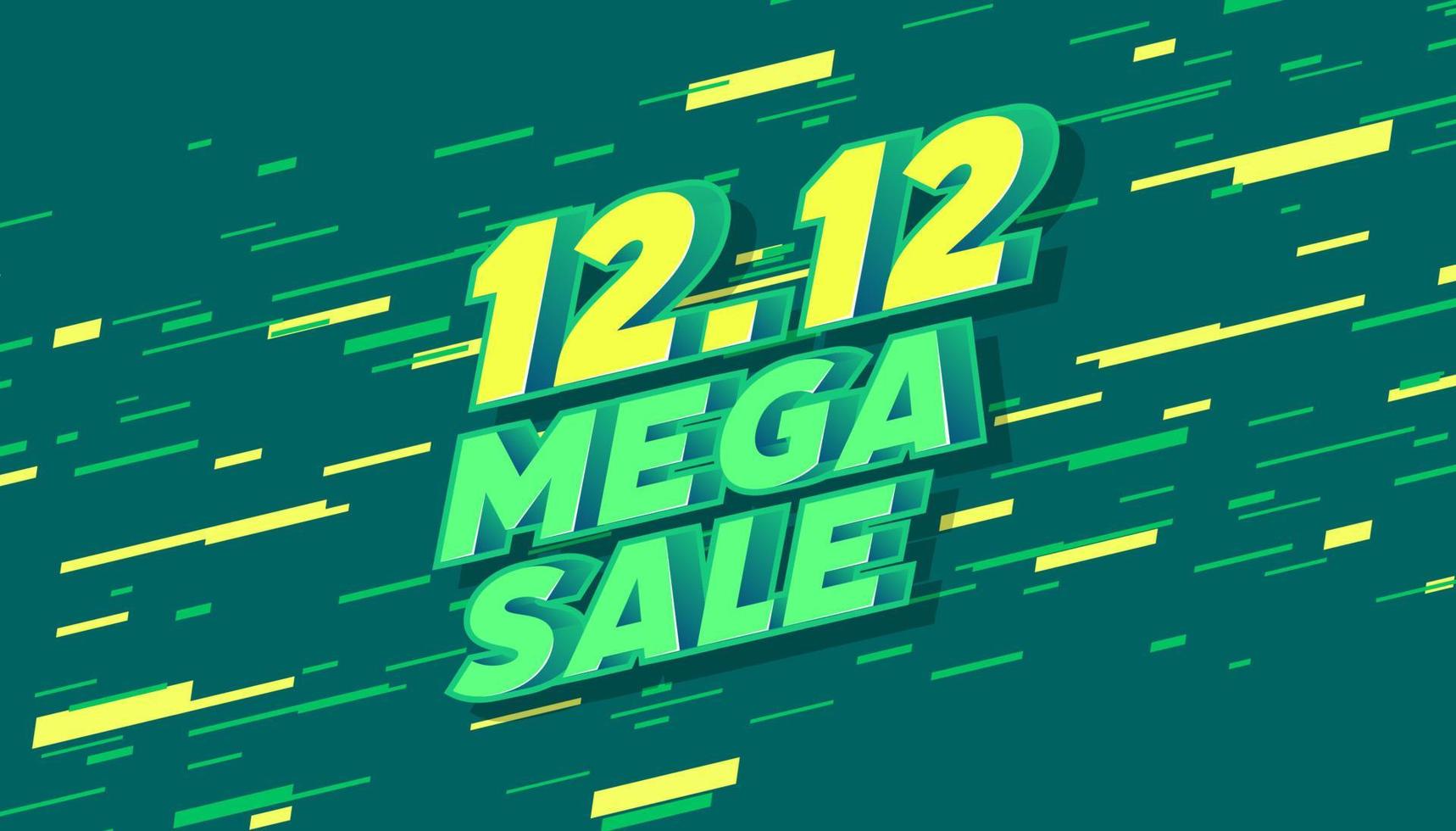 12.12 Shopping Day Mega Sale Banner Template design special offer discount, Shopping Green banner template. vector