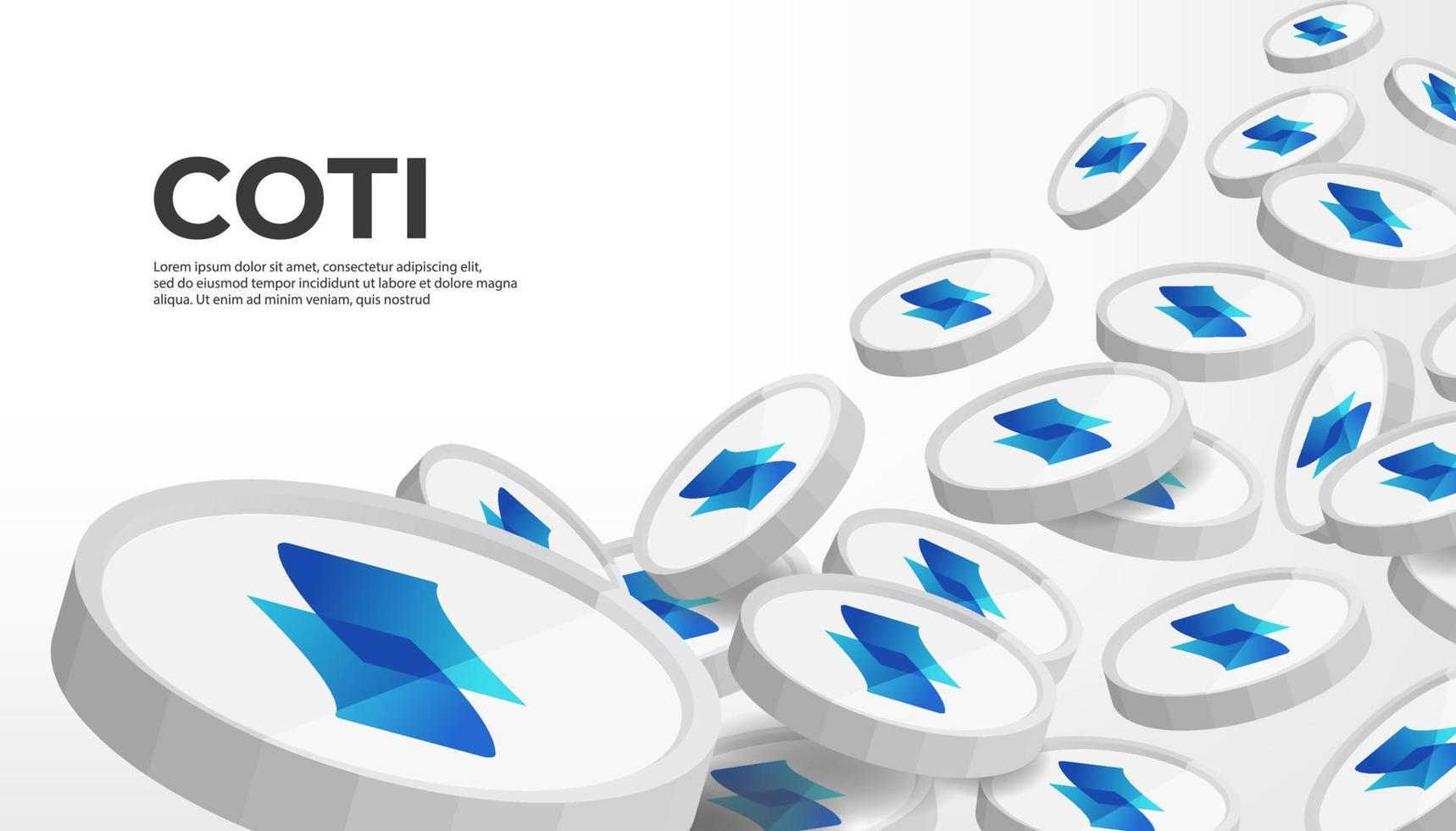 COTI cryptocurrency concept banner background. vector