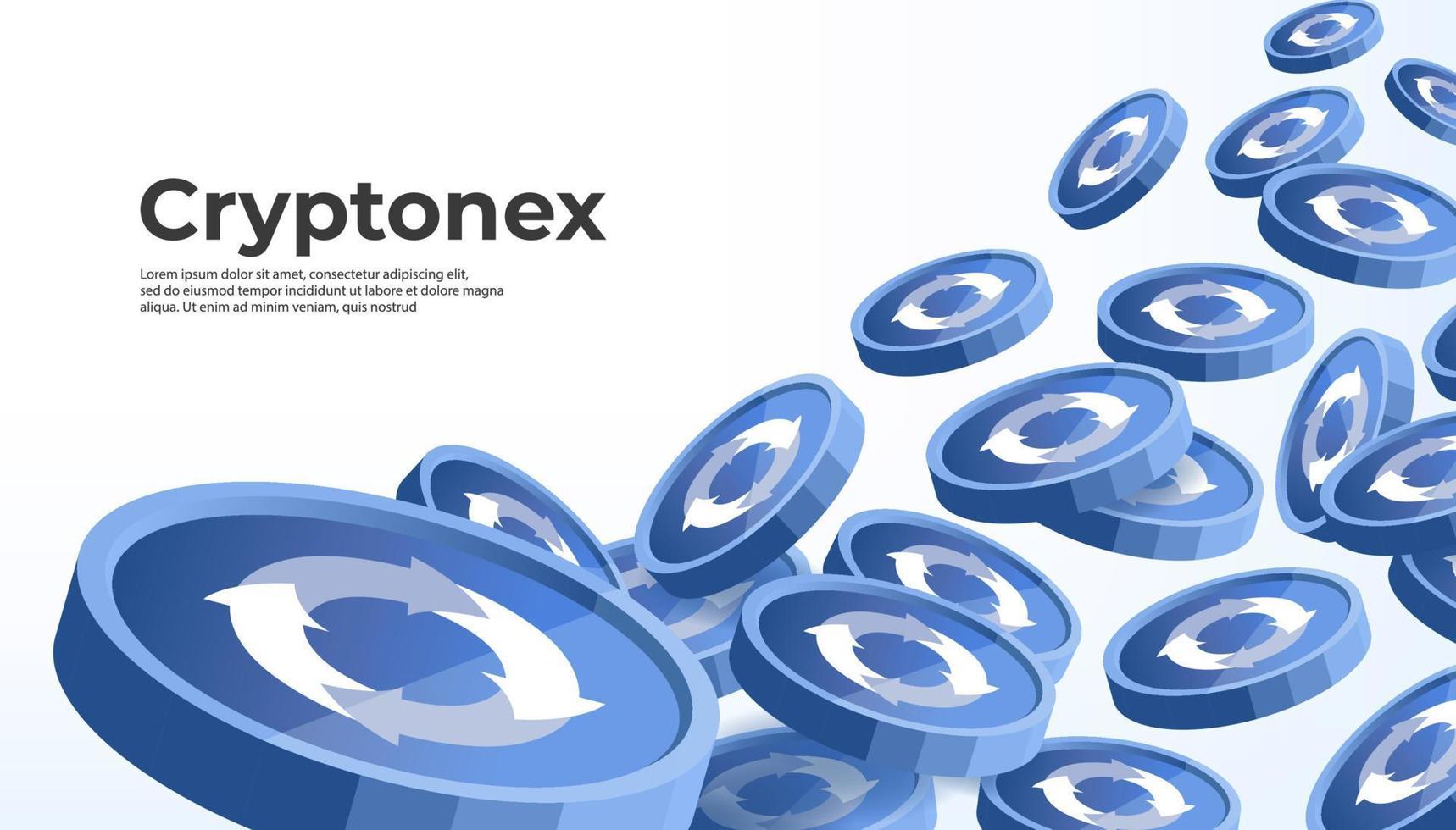 Cryptonex CNX cryptocurrency concept banner background. vector