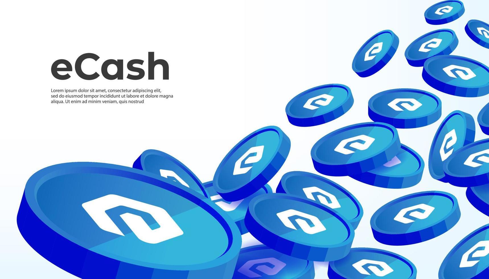eCash XEC cryptocurrency concept banner background. vector