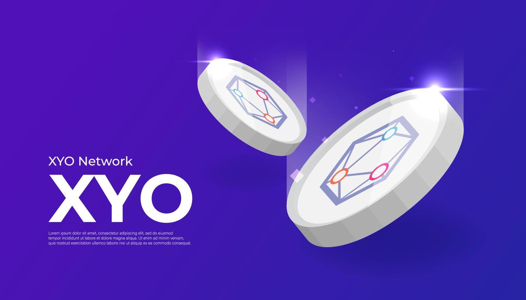 XYO Network coin cryptocurrency concept banner. vector