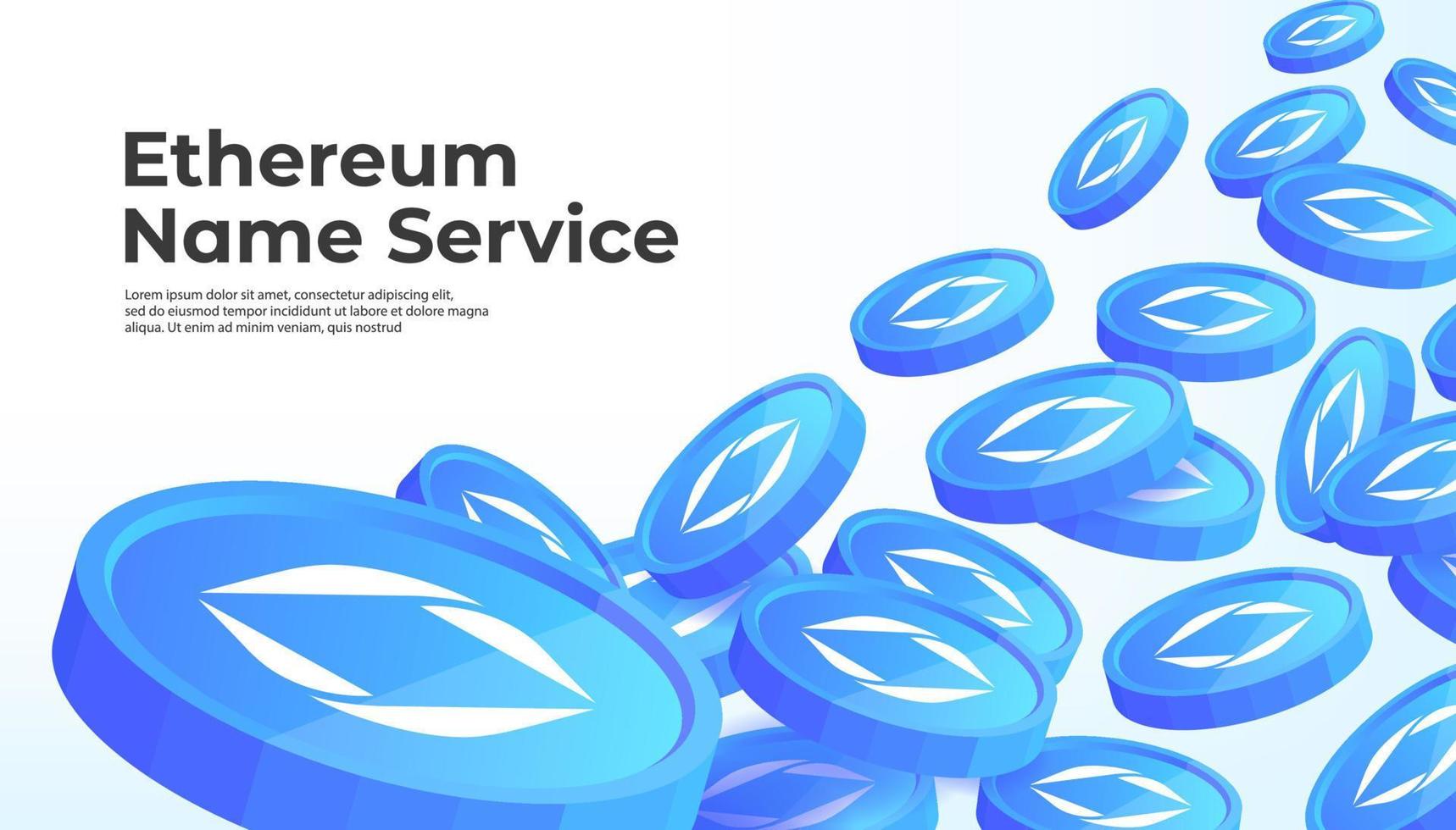 Ethereum Name Service ENS cryptocurrency concept banner background. vector