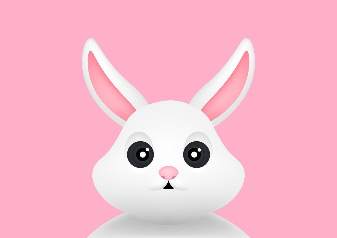 Cute rabbit character, Easter bunny cartoon on pink background. vector