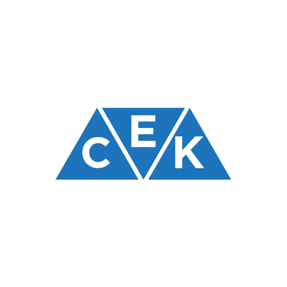 ECK triangle shape logo design on white background. ECK creative initials letter logo concept. vector