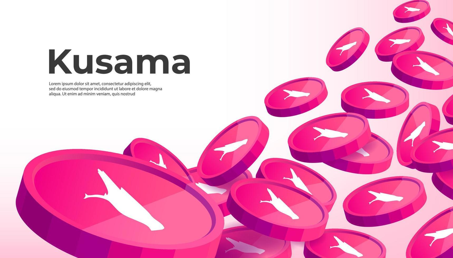 Kusama KSM cryptocurrency concept banner background. vector