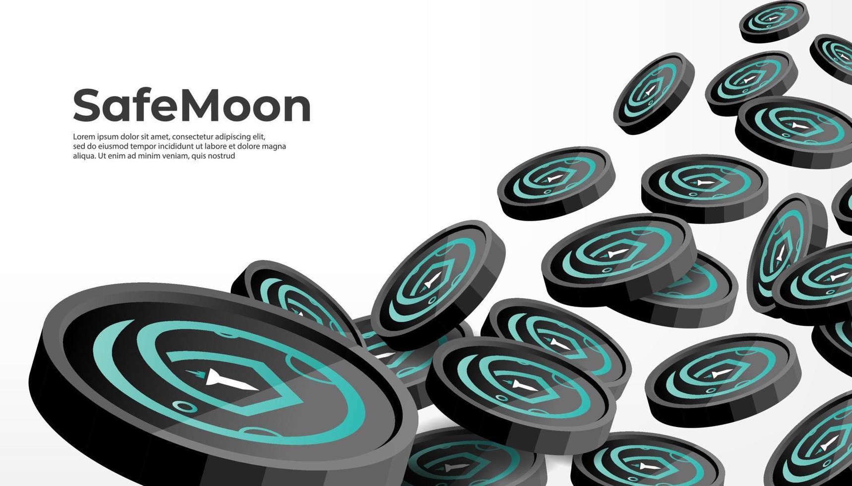 SafeMoon SFM cryptocurrency concept banner background. vector