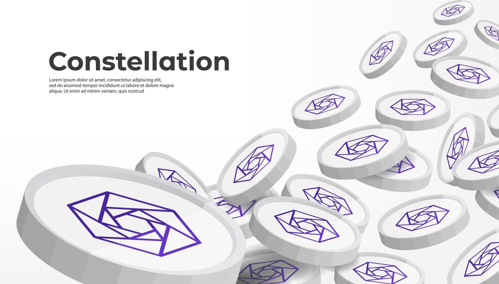 Constellation DAG cryptocurrency concept banner background. vector
