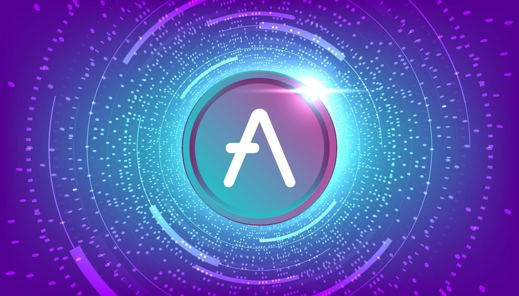 Aave coin cryptocurrency concept banner background. vector