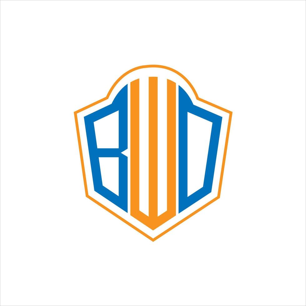bwo resumen monograma proteger logo diseño en blanco antecedentes. bwo creativo iniciales letra logo. vector