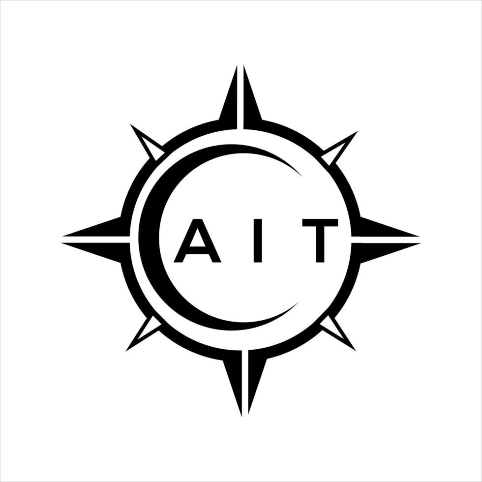 ait diseño de logotipo de escudo de monograma abstracto sobre fondo blanco. logotipo de la letra de las iniciales creativas de ait. vector