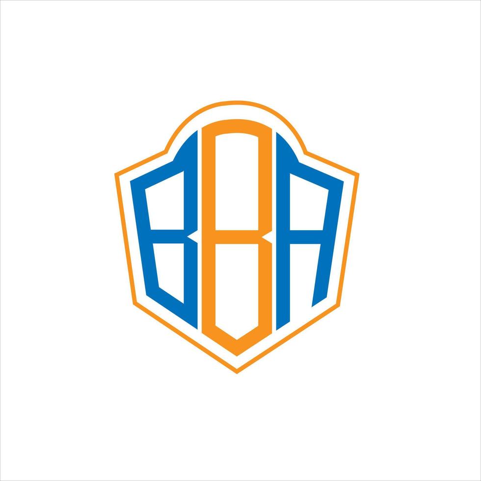 BBA abstract monogram shield logo design on white background. BBA creative initials letter logo. vector