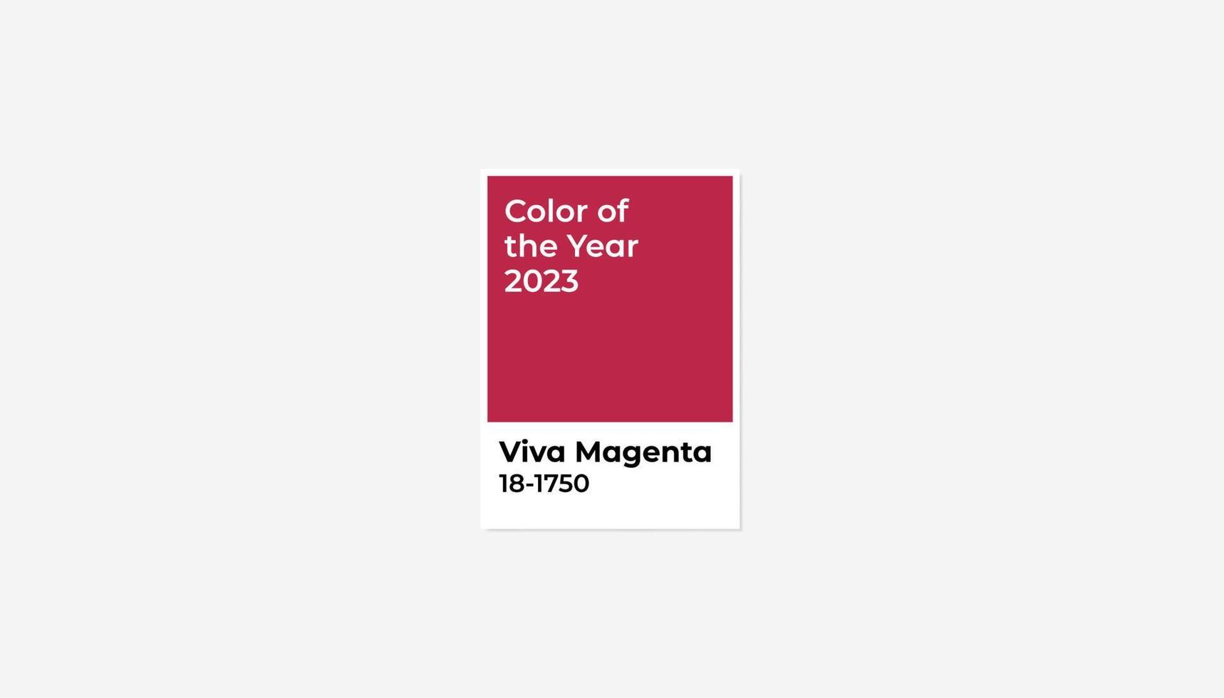 Color of the year 2023. Viva Magenta color card. vector