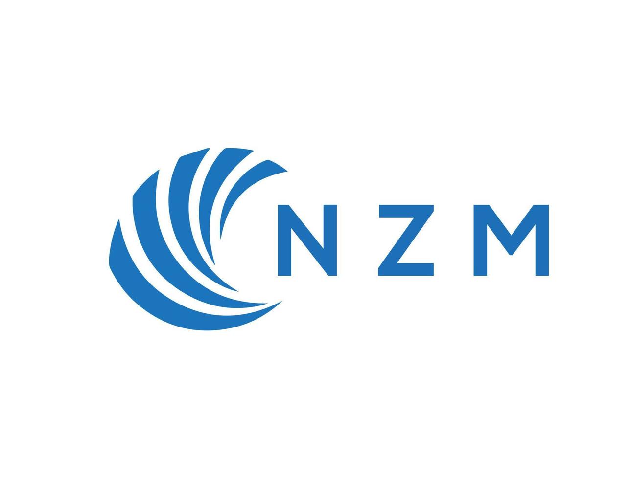 nzm letra logo diseño en blanco antecedentes. nzm creativo circulo letra logo concepto. nzm letra diseño. vector