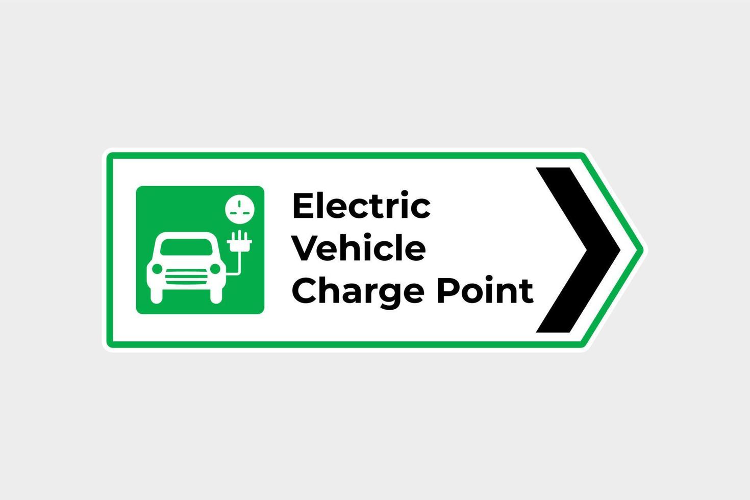 Electric vehicles charging station and charge parking signage in the United Kingdom UK. vector