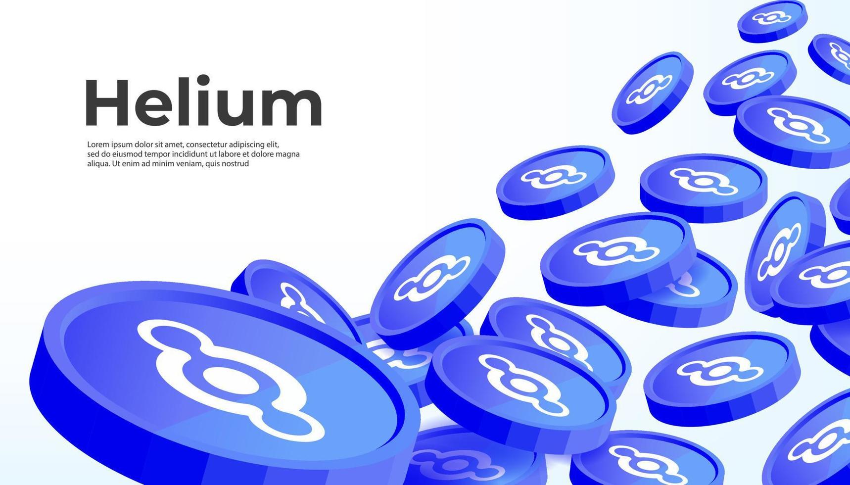 Helium HNT cryptocurrency concept banner background. vector