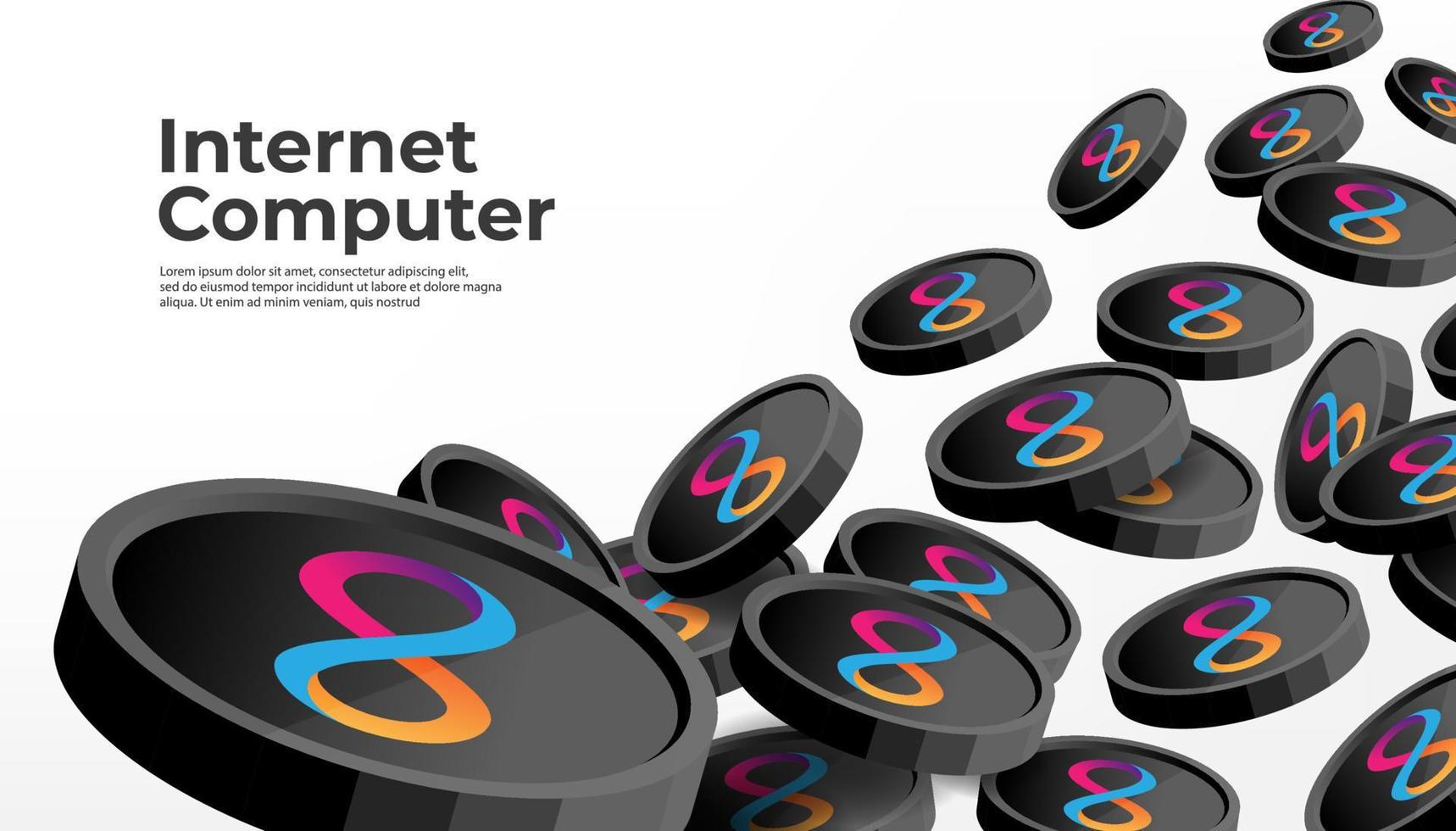 Internet Computer ICP cryptocurrency concept banner background. vector