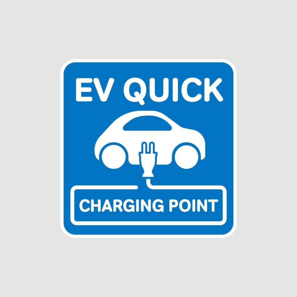 EV QUICK Charging Point Sign. vector