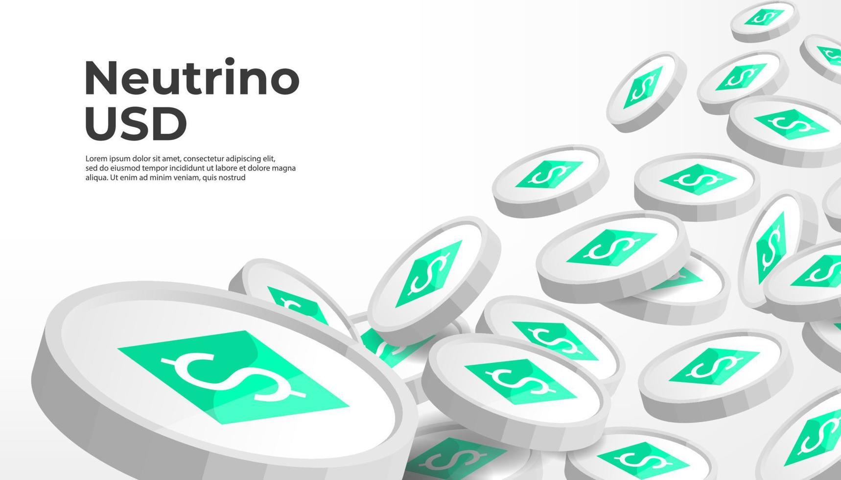 Neutrino USD USDN cryptocurrency concept banner background. vector